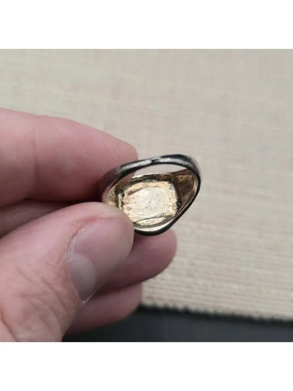 Size 7.75 Yin Yang Ring - Retro Enamel Balance Signet Ring for Men Women A8105